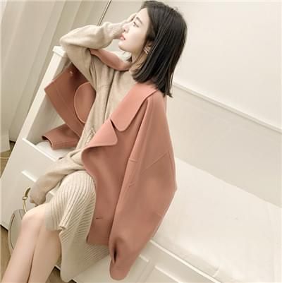 純羊毛雙面呢大衣